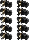 Probrico Colonial Passage Door Knobs Black Interior Non-Locking Door Handles for Hall/Closet with Square Rosette, 10 Pack