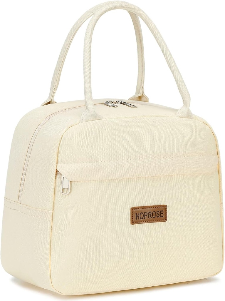 Insulated Lunch Bag for Women Men Adults Lunch Tote with Front Pocket Lunch Box Container Cooler Bag for Work Picnic (Light Yellow)