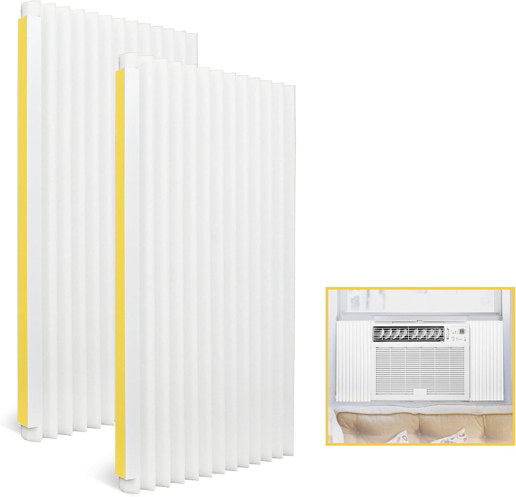 Window Air Conditioner Foam Insulation Panels, 17-Inch x 9-Inch x 7/8-Inch Window AC Units Side Insulated Panel Kit,2 Pack,White