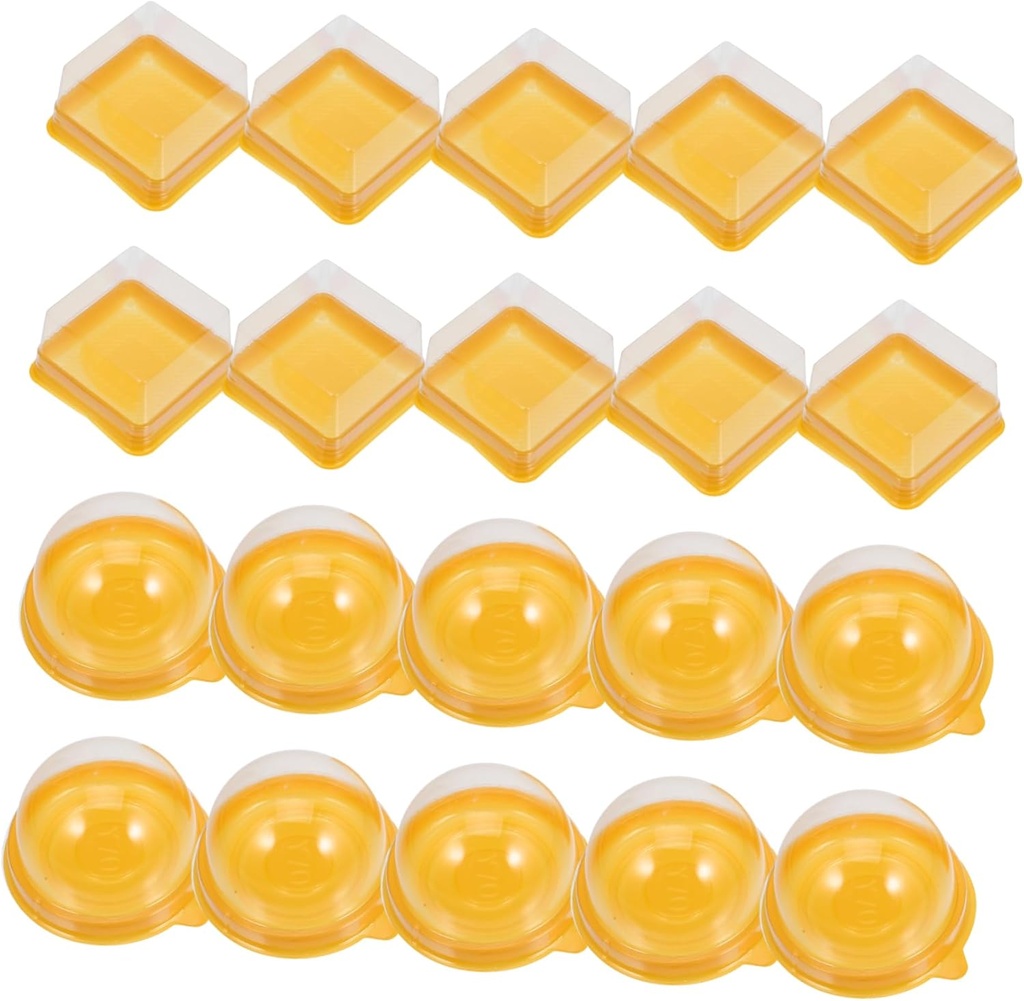 100Pcs Egg Yolk Puff Food Containers Baking Packing Boxes for Cupcakes and Pastries Material Secure Sealing for Weddings and Special