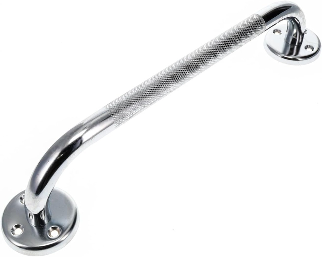 BodyMed 16-inch Chrome Plated Steel Grab Bar - Anti-Slip, Safety Aid Support for Bathrooms, Showers, Bathtubs and Toilets - Perfect for Adults and Seniors