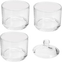 Garneck Stackable Glass Storage Jar Set Food-Grade Airtight Candy and Cookie Container Kitchen Canisters for Tea Snacks and Dry Fruits Glass Lid