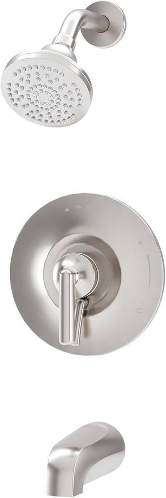 Symmons Birch Tub and Shower Trim with VersaFlex Integral Diverter in Satin Nickel