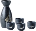 Set de Sake de 5 Piezas, Estilo japonés, cerámica, artesanía Retro, Ideal para Sake japonés