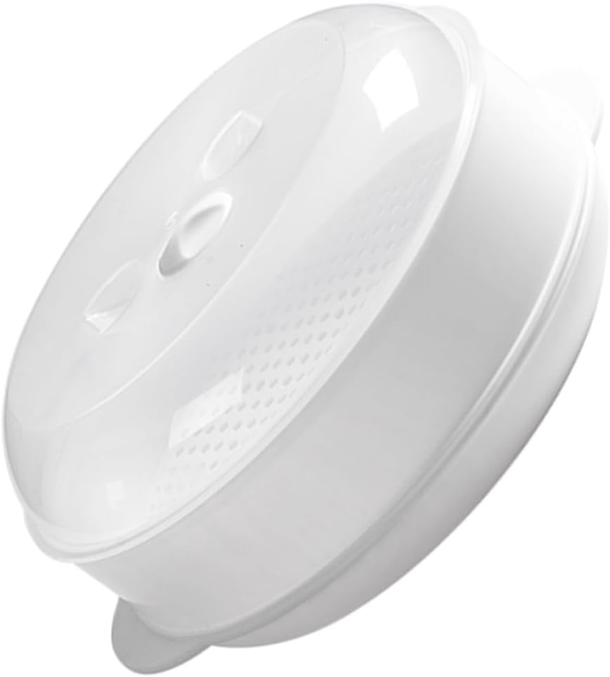 Cabilock 1Pc Microwave Food Steamer with Lid Portable Single Layer Kitchen Steamer for Dumplings Buns and Vegetables Cooking Container for Fast and Easy Steaming