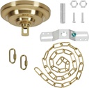 Heavy Duty Light Fixture Canopy Kit 5.3 Inches Diameter & 5.9 Feet Chain Ceiling Mounting Hardware for Pendant Light, Chandelier or Swag Light Fixtures, Brass