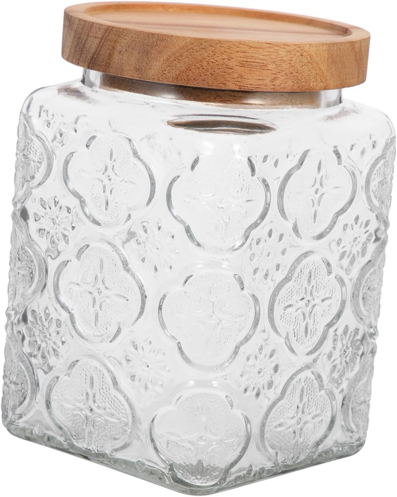 Transparent Glass Candy Jar with Sealing Lid Multi-function Kitchen Storage Container for Dry Fruits Snacks Coffee Tea and Jewelry Organizer Decorative Desktop Adornment