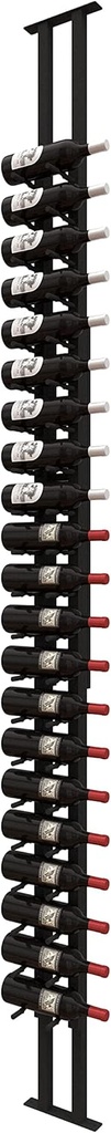 Ultra Wine Racks Floor-to-Ceiling Mount Display (1 Side, Single Deep, Black, Holds 21 Wine Bottles) - Modern Metal Wine Storage for Wine Cellars, Home Bars, Kitchens, and Dining Rooms