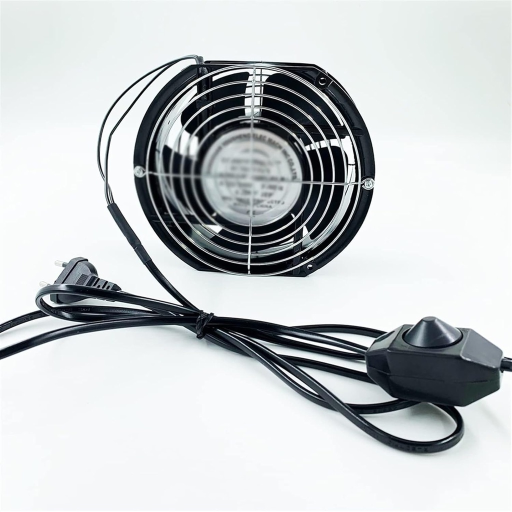 ventilation fan Ball Bearing Axial Cooling Exhaust Fan with Switch and Socket Wall-mounted Exhaust Fan 172mm Diameter Cooling Fan, Black, 38W ventilating fan(Color:220V fan with cable)