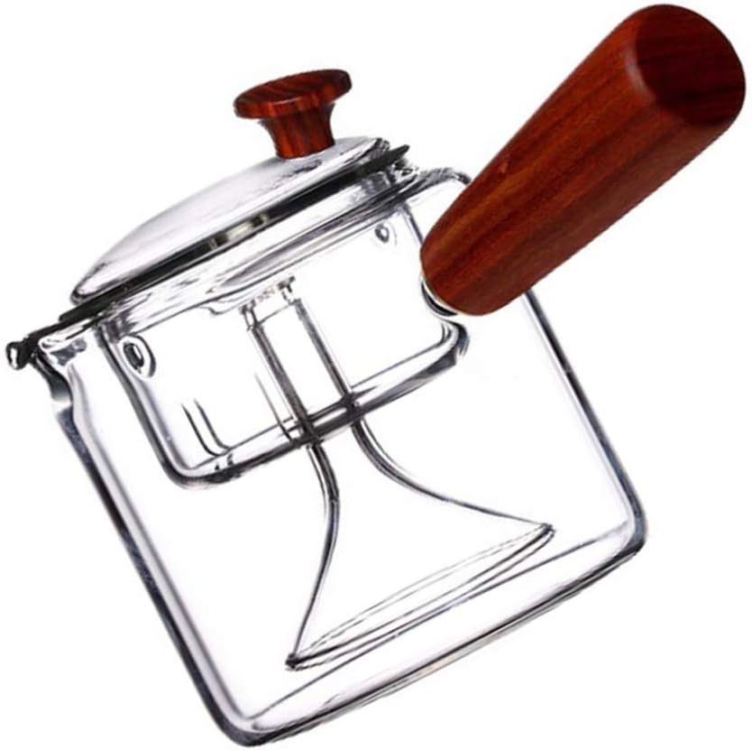 Japanese Tea Pots Glass Teapot with Wood Handle 410ML Blooming and Loose Leaf Tea Maker Removable Infuser Transparent Tea Kettle for Hot Iced Tea Clear Tea Kettle