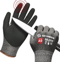 Schwer ProGuard Highest Level Cut Resistant Work Gloves PR3326 for Extreme Protection，ANSI A9 Cut Gloves with Reinforced Thumb, Non Slip, Breathable, Durable, Touch-screen, Non PFAS, Black 1 Pair（L）