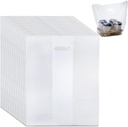 DEAYOU 100 PCS Large Handle Drinking Poly Bag, Clear Cup Carrier for 4-Cup Coffee Tray, 9"L x 17"H Plastic Packaging Bag for Drink Holder, Delivery, Take Out Hanging Hole Food Storage Bag for Beverage