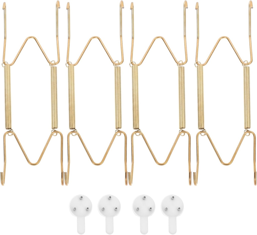 Garneck Wall Decoration Mounts Dish Hanger Metal Hanger for Plate Invisible Spring Hooks