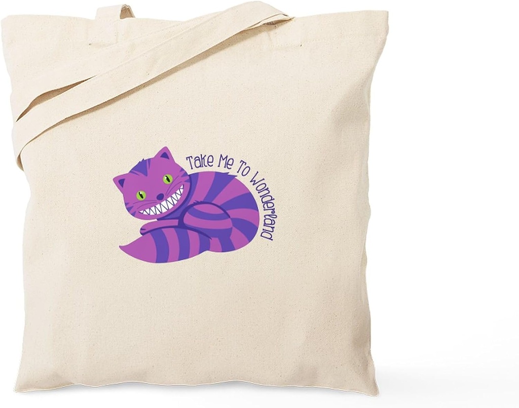 CafePress Take Me To Wonderland Tote Bag Reusable Natural Beige Canvas Shopping Bag