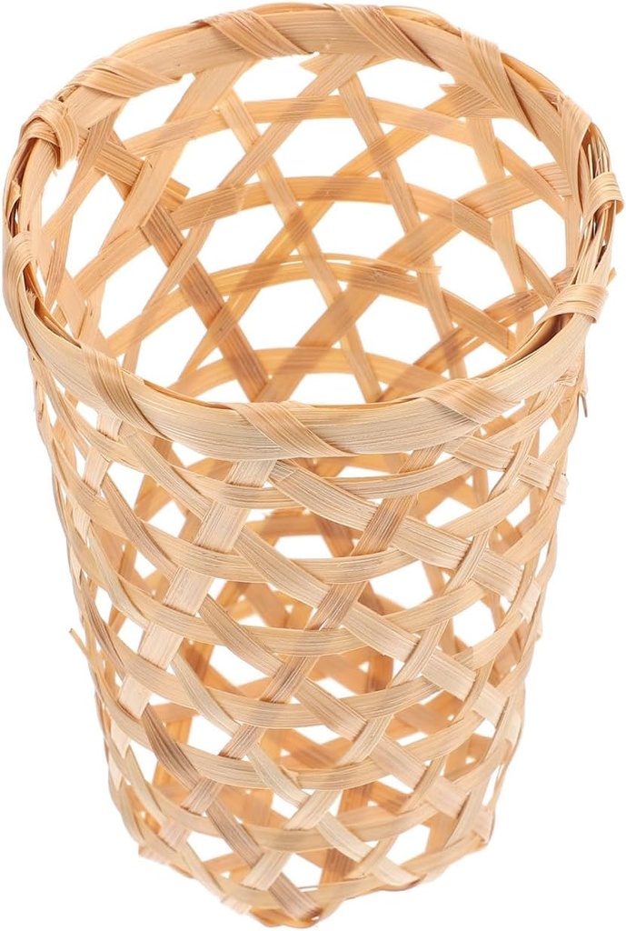 Amosfun 4pcs Woven Storage Basket Rustic Sundries Container for Fruits Flowers and Vegetables Multi-function Decor and Organizer Natural Home Storage