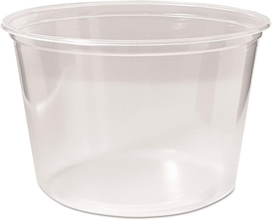 Pro-Kal PK16S-C 16 oz Capacity, 4.6" Top Width x 3.5" Bottom Width x 3" Height, Clear Polypropylene Microwavable Deli Container w/o Lid (Case of 500)