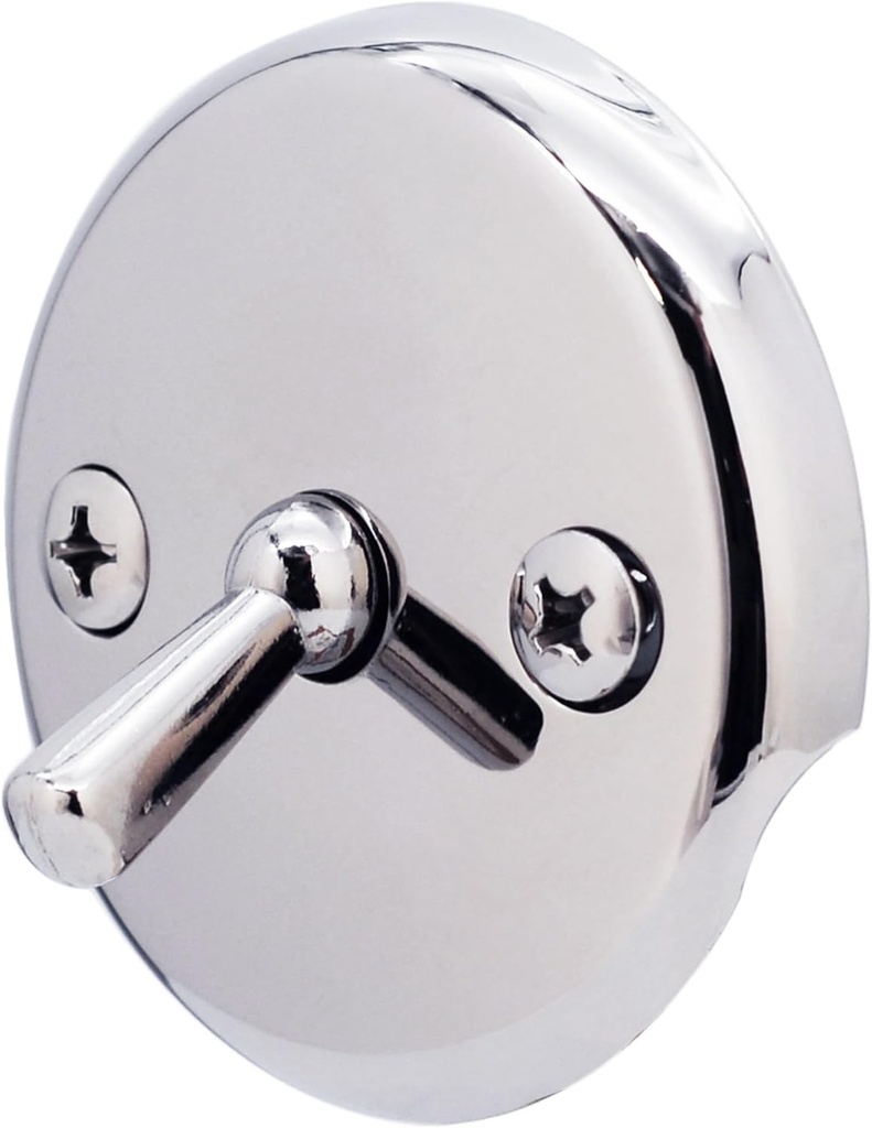 Westbrass 3-1/8" Two-Hole Trip Lever Overflow Face Plate and Screws, Polished Chrome, D330-26