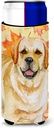 Caroline's Treasures Golden Retriever Fall Decorative Can Hugger, Slim, Multicolor