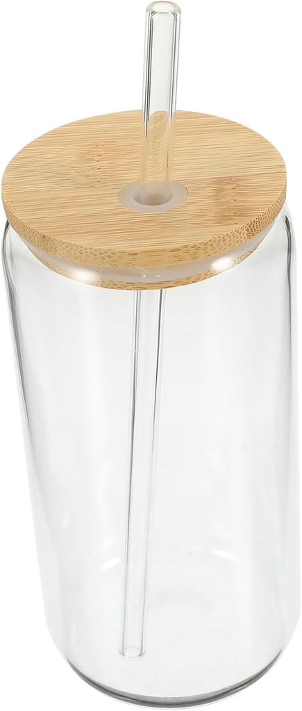 Transparent Glass Tea Cup with Lid and Straw Multi-function Juice and Coffee Mug Drinkware for and Cold Beverages Capacity