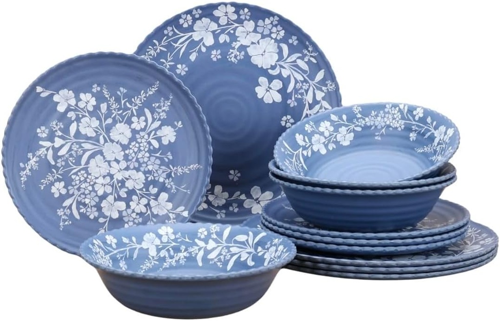 pioneer women 12 piece daisy bamboo