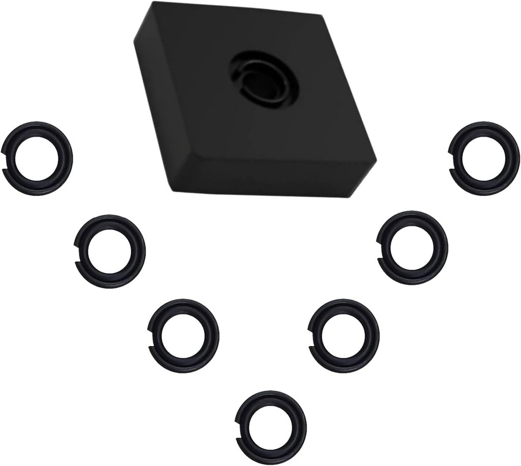 (7 Sets) 3/8" Impact Retaining Ring Clip Friction Ring Hog Ring with O-Ring for Electric Pneumatic Type Impact Wrench, Includes Install Tool