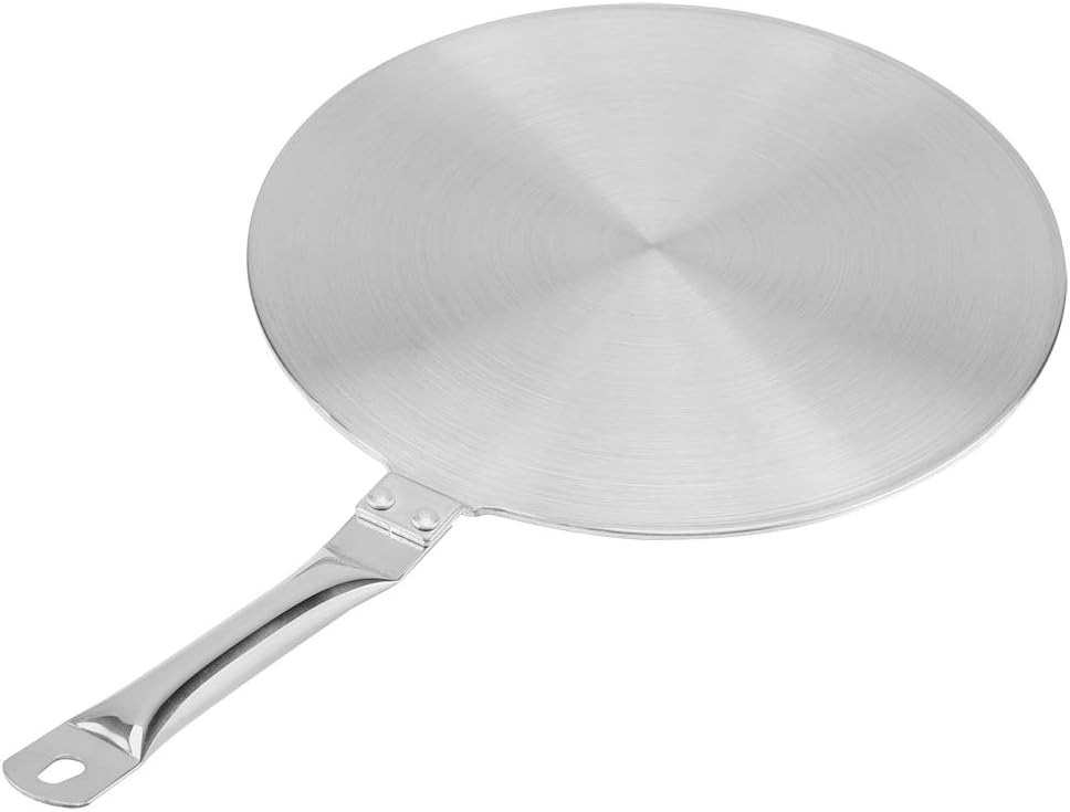 9.44inch Heat Diffuser Stainless Steel Induction Diffuser Plate for Gas/Electric/Stove, Induction Cooker Flame Guard Simmer Plate with Handle Household Supply(24cm)
