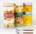 6 Pack Overnight Oats Containers with Lids, Large & Small Overnight Oats Jars 16oz & 10 oz, Breakfast Oatmeal Container to Go, Suitable for Storing Salad Chia Pudding Snacks Yogurt Cereal.
