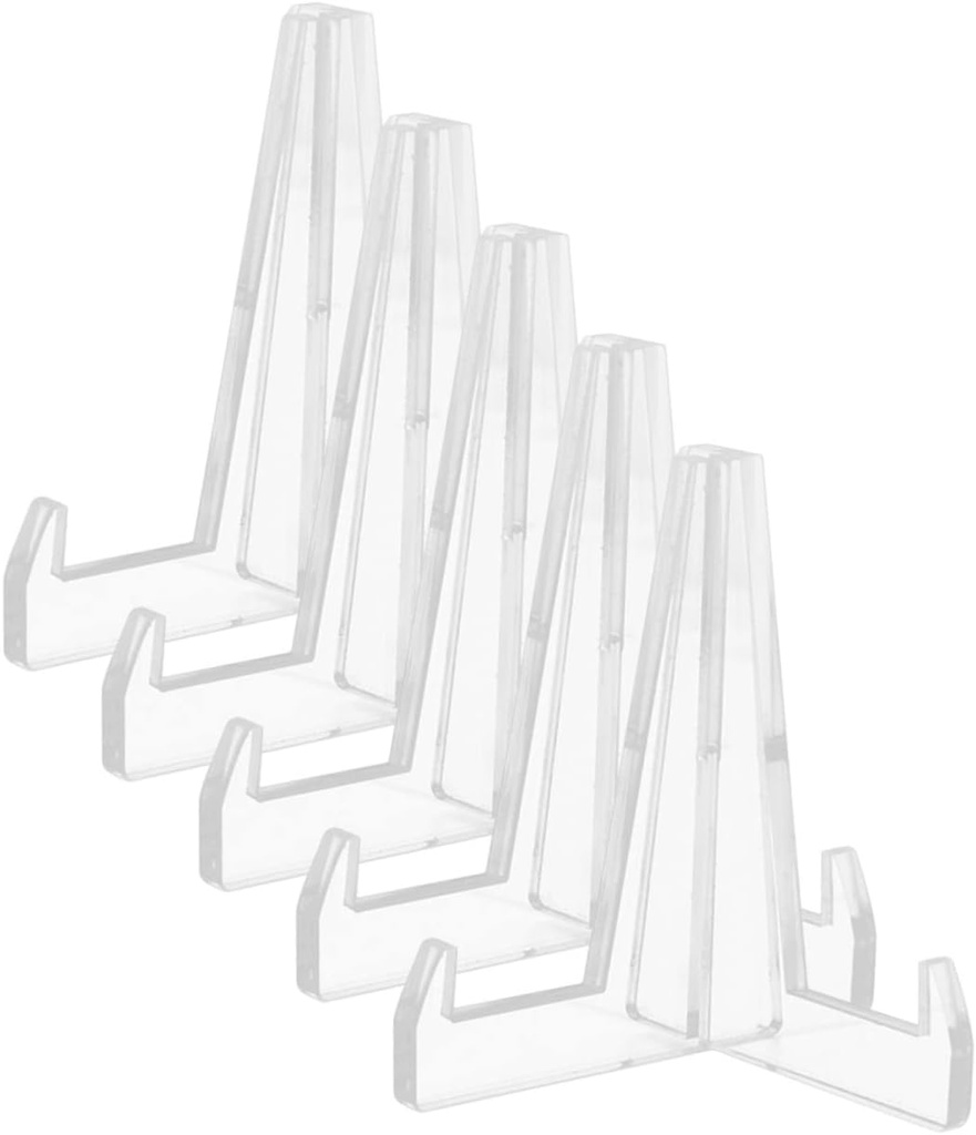 ERINGOGO 5Pcs Transparent Acrylic Display Racks for Plates and Tea Collections Decorative Stands for Showcasing Tableware Multi Functional Holders for Dishes and Artwork