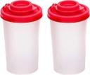 DORIC Salt And Pepper Shakers Moisture Proof Set Of 2 Large Salt Shaker, Go Camping Picnic Outdoors Kitchen Lunch Boxes,Plastic Airtight Spice Jar Dispenser (2PCS) Multicolor