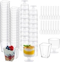 UrbanRoots 300 Pack Clear Plastic Dessert Cups(5 oz),Disposable Parfait Cups For Pudding, Fruit and Ice Cream,Mini Shooter Cups With Spoons For Party,appetizer cups