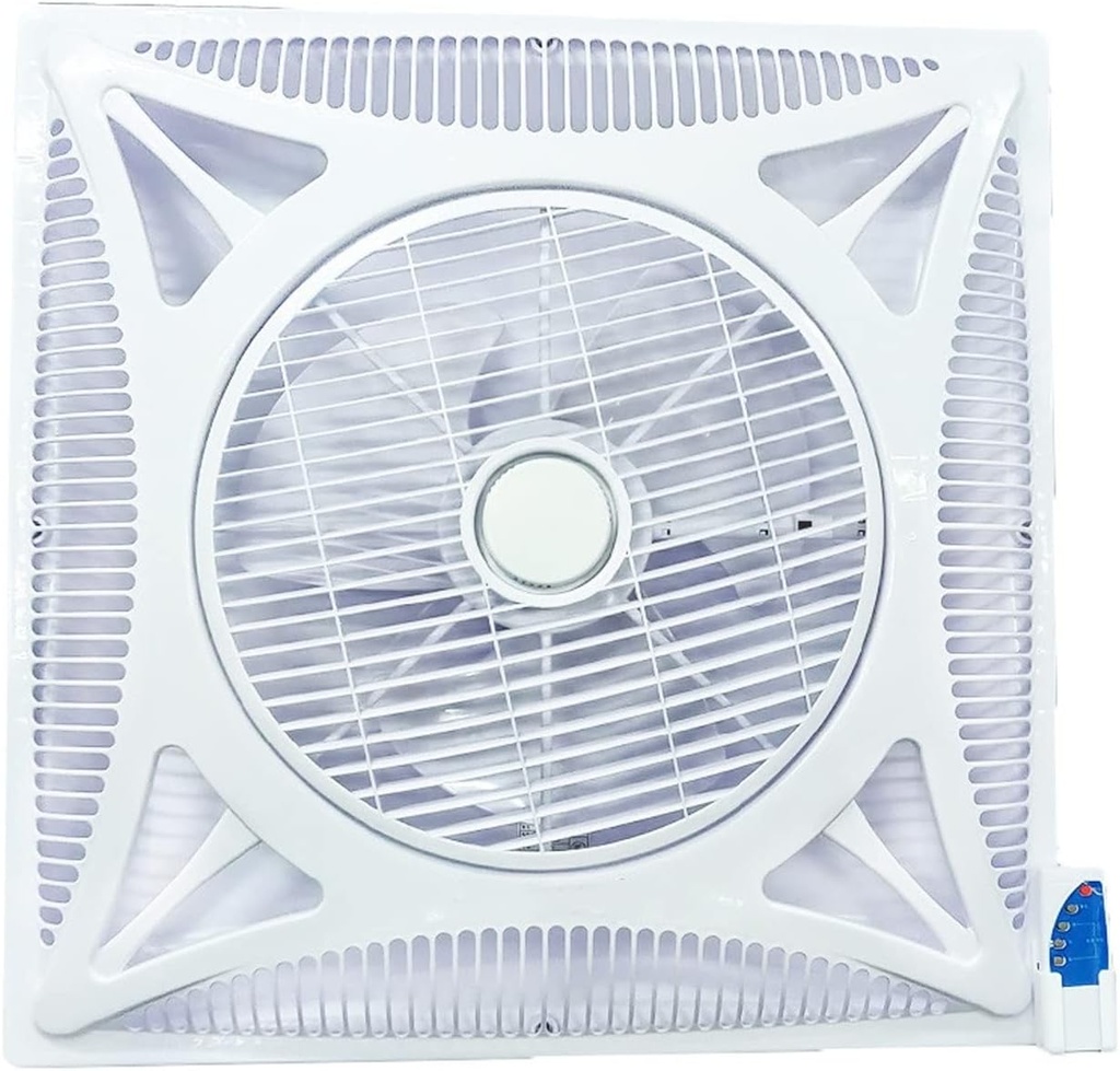 Ventilation Fan Integrated Ceiling Ventilation Fan 60×60CM Embedded Smart Remote Ventilation Fan Household/Commercial Ceiling Exhaust Fan, 3 Speed Settings, White Ventila(
