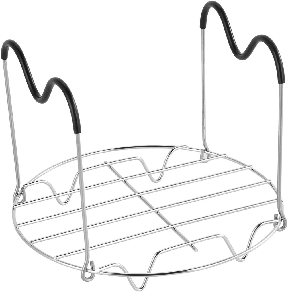 Steamer Rack, Steamer Rack for Cooking, Stainless Steel Trivet with Heat Resistant Silicone Handles for Instant Pot 6 Quart & 8 Quart Accessories, Steaming Rack Trivet Stand for Pressure Cooker