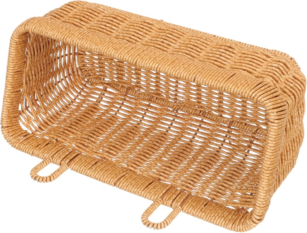 Hanging Storage Basket for Garlic and Ginger Handwoven Imitation Rattan Wall Organizer Kitchen Storage Solution for Fruits and Vegetables Decorative Wall Hanging Basket