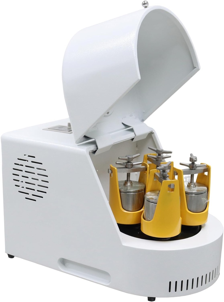 110V 0.4L Ceramic Planetary Ball Mill Machine with 4x0.1L Jars, 250W Lab Grinder for Ceramic/Medicine/Soil/Chemical Powder Grinding, Industrial Scientific Laboratory Pulverizer