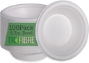 12 Oz Paper Bowls, 100 Pack 100% Compostable Heavy Duty Eco-Friendly Bagasse, Biodegrable Disposable Bowls for Hot, Cold Cereal, Soup, Salad, Bulk