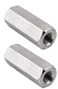 M10 X 1.5-Pitch 60mm Length Hex Width17mm Metric Hex Coupling Nut 304 Stainless Steel Rod Coupling Nuts Pack of 2