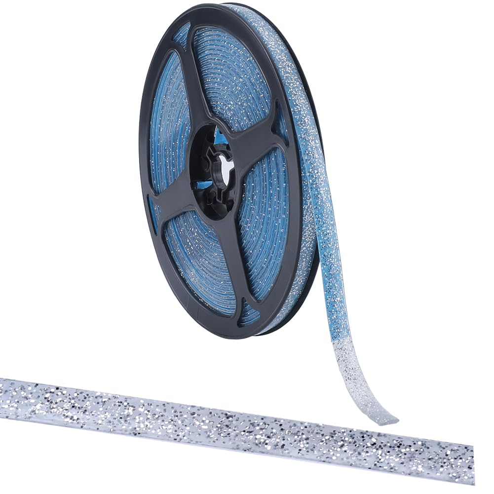 GORGECRAFT 6.56 Yards Caulk Strip 1/3" Self Adhesive Silver Bathroom Corner Ceramic Tile Caulking Gap Tape Moulding Trim Strips Decorative Sealing Sealant Tape for Stove Sink Toilet Bathtub Wall Edge