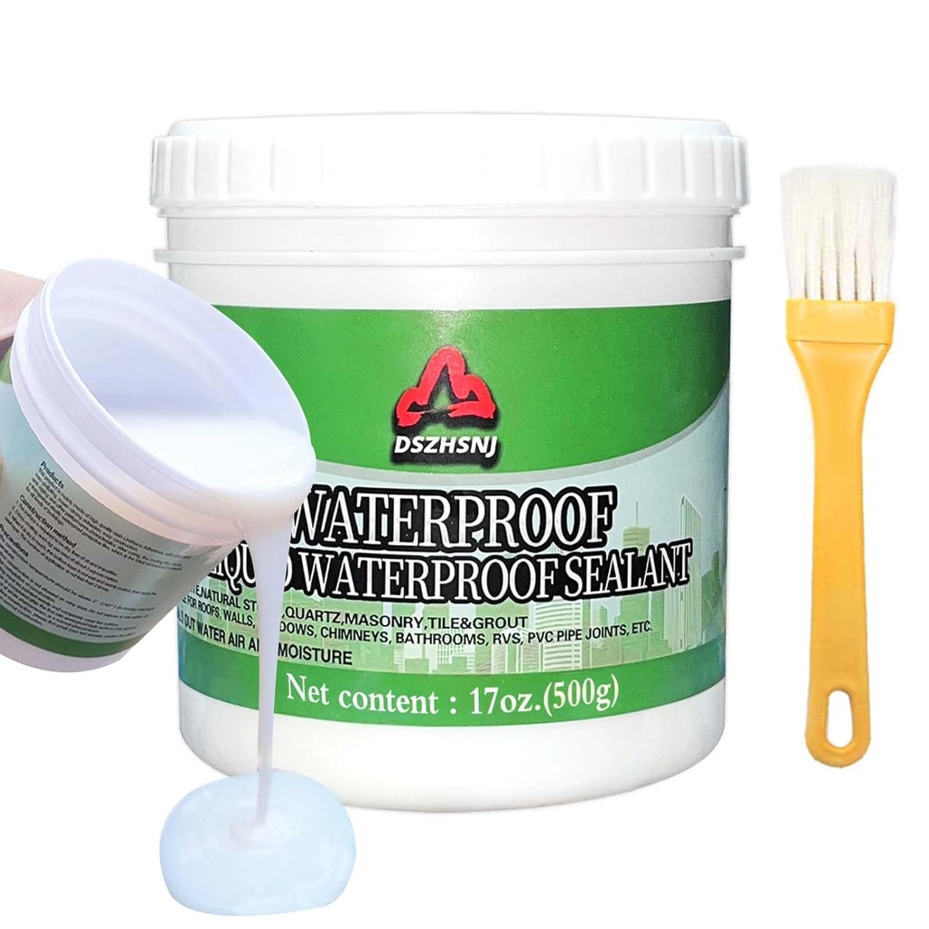 17 Oz Liquid Waterproof Sealant, Invisible Agent Transparent Repairing Leak Adhesive, Indoor & Outdoor Coating