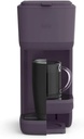 Single-Serve Bella Coffee Maker – Compact 6oz–14oz Brewer for Ground Coffee or Pods, One-Touch Operation, Adjustable Drip Tray, 35oz Water Tank, Travel Mug Friendly, Dishwasher-Safe Parts (Plum)