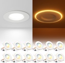 Amico 12 Pack 5/6 Inch LED Can Lights with Night Light, 5CCT Retrofit Recessed Lighting Selectable 2700/3000/4000/5000/6000K, Dimmable, 12W=110W, 1100LM Downlight - ETL & FCC