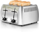 Toaster 4 Slice Stainless Steel Bagel Toaster Extra Wide Slots with 6 Browning Setting, Bagel/Reheat/Defrost/Cancel Function for Toasting Bread, Bagels and Waffles, 1500W, Silver