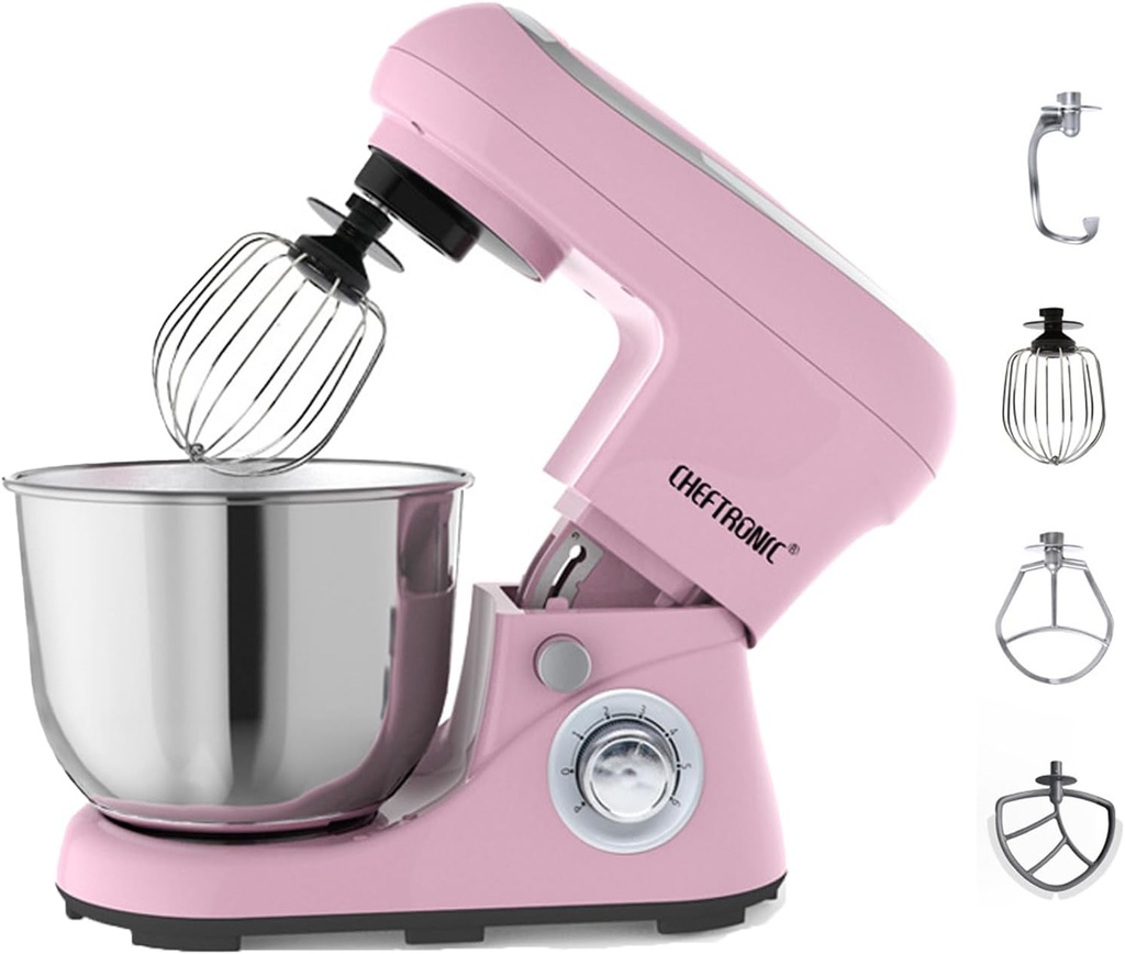 Tilt-Head Food Mixer,Multi Functional Kitchen Electric Mixer,6 Speeds With 5L Stainless Steel Bowl,Dough Hook, Whisk, Mixing Beater For Baking, Cake, Cookie, Kneading