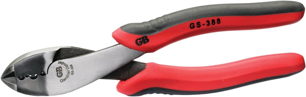 Gardner Bender GS-388 Electrical Pliers, Crimper & Cutter, Comfort Grip, Aluminum & Copper Wire, Hand Tool, 8 in. , Red