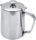 Milk Frothing Pitchers, Stainless Steel Milk Frothers with Lid, Coffee Cups for Coffees, Tea Rooms, Bars (350ml)