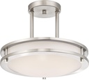 Light Blue USA LB72130 LED Semi Flush Mount Ceiling Fixture, Antique Brushed Nickel Finish, 3000K Warm White, 1050 Lumens, Dimmable