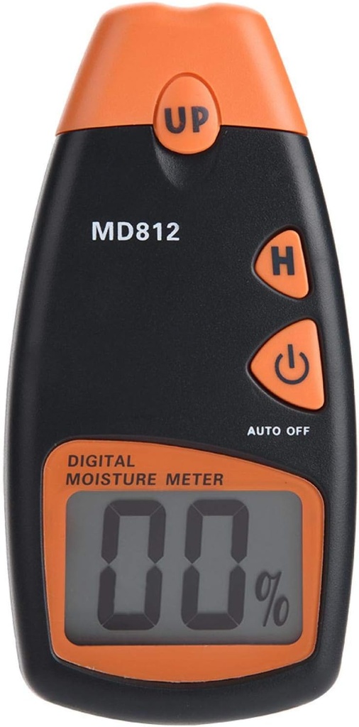 Wood Moisture Meter, 2/4Pin Moisture Detector Digital Moisture Meter with LCD Backlit Screen & Bag for Wood & Building Materials MD812