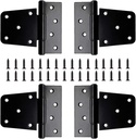 3.5 inch Heavy Duty Gate Hinge Fence Hinge Door Barn Gates Hinges,Black Wrought Hardware Iron Rustproof with Stainless Steel Screws(Pack of 4)
