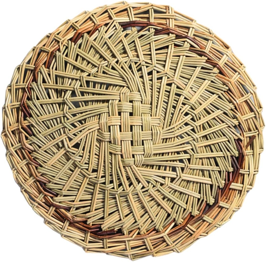 CHILDWEET Shape Non-Stick Steamer Pad Mat Handmade Straw Woven Accessory for Steamed Buns for Dim Sum and Rice Cake Breathable and Wearable Design