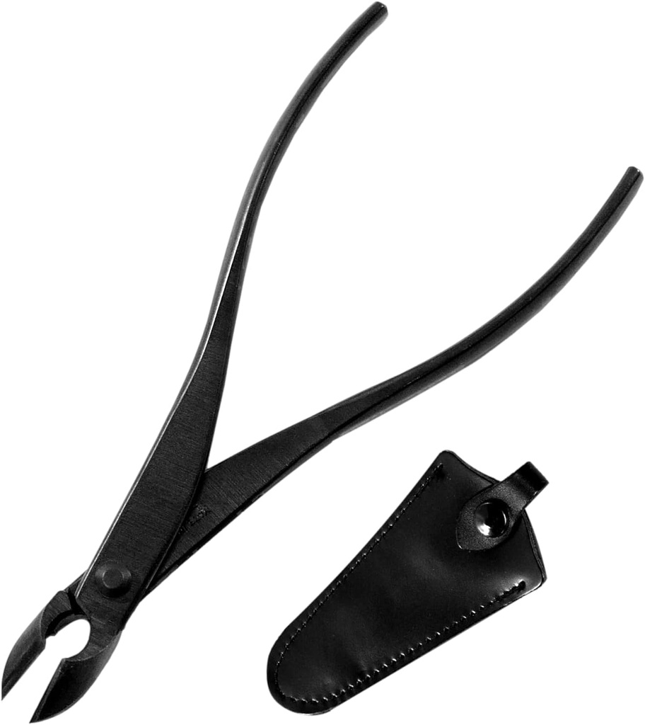 KAKURI Bonsai Concave Branch Cutter 7" (180 mm) Professional Bonsai Tool, Japanese Carbon Steel, Round Curved Blade, Black, Made in JAPAN