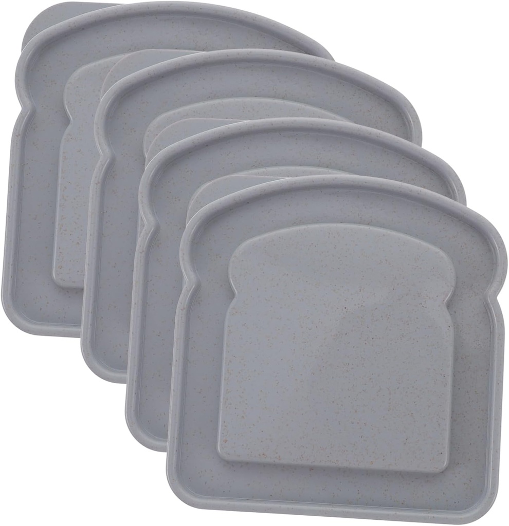 iplusmile 4pcs Lightweight Sandwich Containers with Lid for Lunch Boxes Portable Bread Storage Box in Light Gray Food Storage for School Work Camping Hiking and Travel Use